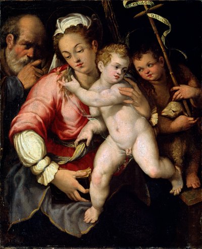 La Sacra Famiglia con Giovanni Battista, XVI secolo da Unknown Old Master