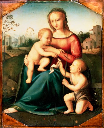 Vergine e bambino con Giovanni Battista da ragazzo, 16° secolo da Unknown Old Master