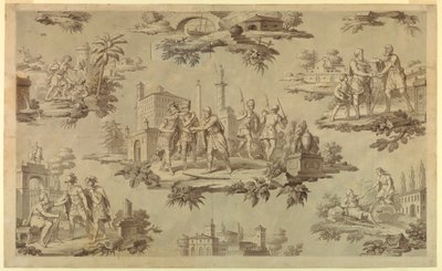 Disegno, cartone animato per la stampa su cotone: La vita di Belisaire [La Vie de Bélisaire], 1820 ca. da Unknown artistUnknown artist