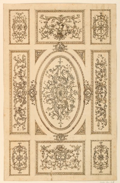 Disegno, progetto di soffitto, 1750 ca. da Unknown artistUnknown artist
