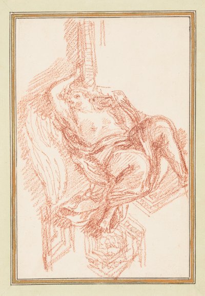 Disegno, particolare del soffitto con figura maschile alata, 1759-70 ca. da Unknown artistUnknown artist