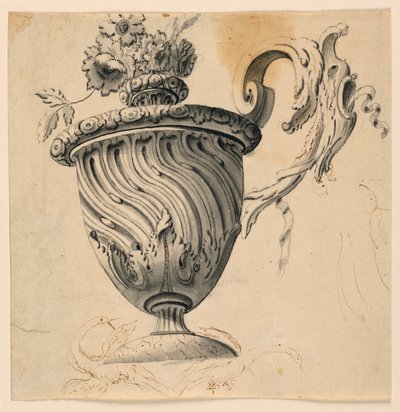 Disegno, dipinto sul soffitto e vaso di fiori, 1725-50 ca. da Unknown artistUnknown artist