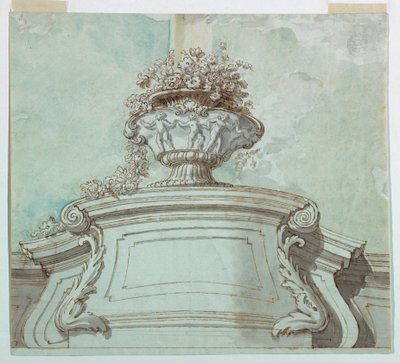 Disegno, pannello centrale per un soffitto, 1750-1800 da Unknown artistUnknown artist