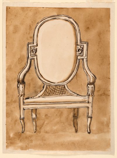Disegno, Sedia, 1780-90 da Unknown artistUnknown artist