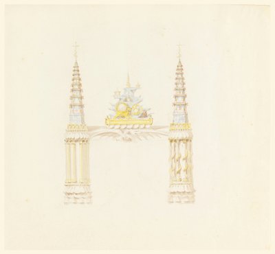 Disegno, Camino, parete ovest della sala della musica, 1820 ca. da Unknown artistUnknown artist