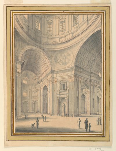 Disegno, interno di una chiesa, 1770 ca. da Unknown artistUnknown artist