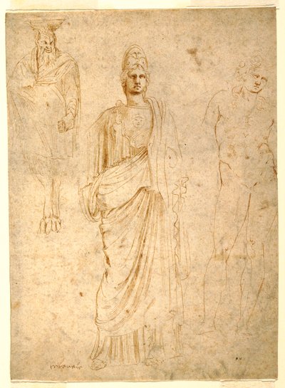Disegno, Figure classiche, 1550 ca. da Unknown artistUnknown artist