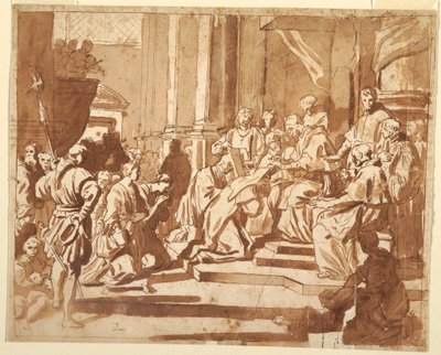 Disegno, Clemente XI conferisce alla nipote il titolo di monaca, 1700 ca. da Unknown artistUnknown artist