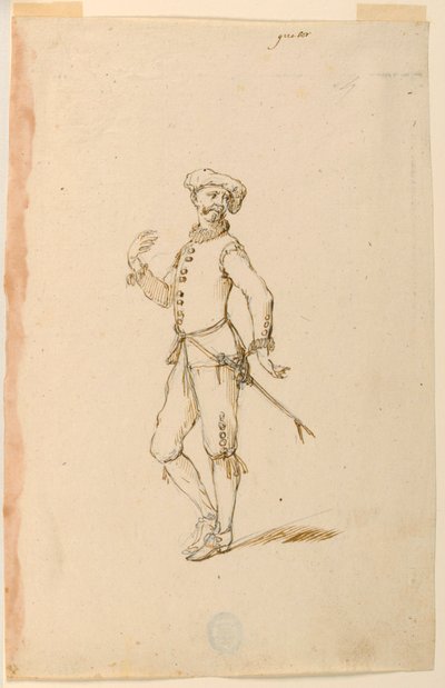 Disegno, Costume di scena: Un capitano per un balletto, 1720 ca. da Unknown artistUnknown artist