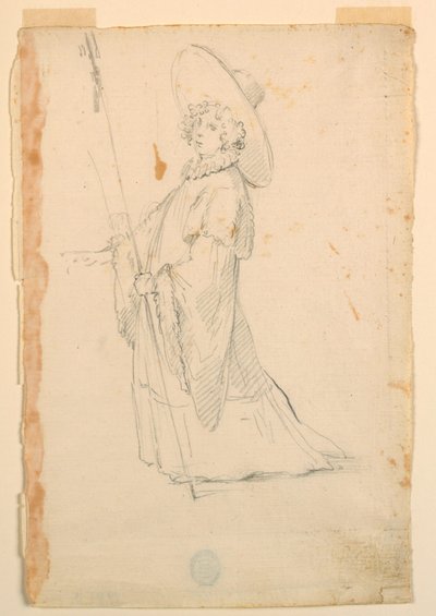 Disegno, Costume di scena: Ragazza in abiti fantastici per un balletto, 1720 ca. da Unknown artistUnknown artist