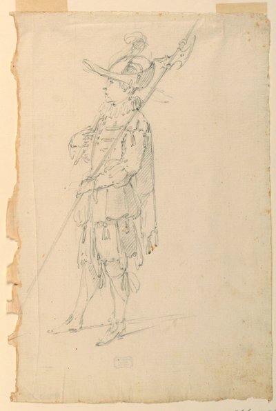 Disegno, Costume Design: Alabardiere per un balletto, 1720 ca. da Unknown artistUnknown artist