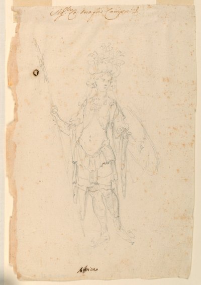 Disegno, Costumi: Africa per un balletto, 1720 ca. da Unknown artistUnknown artist