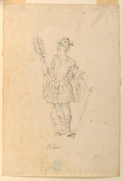 Disegno, Costume di scena: Valore per un balletto, 1720 ca. da Unknown artistUnknown artist