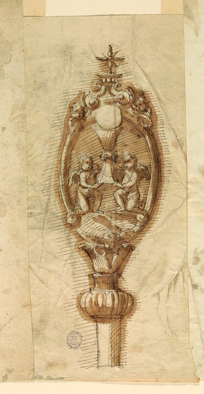 Disegno, stemma di un bastone da processione, 1600-1650 da Unknown artistUnknown artist