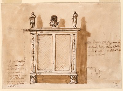 Disegno, armadio, 1790-1810 da Unknown artistUnknown artist