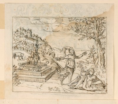 Disegno, Morte di Tisbe, 1600-1625 da Unknown artistUnknown artist