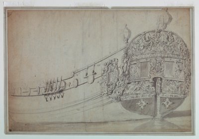 Disegno, progetto decorativo per la poppa di una nave, 1705 ca. da Unknown artistUnknown artist