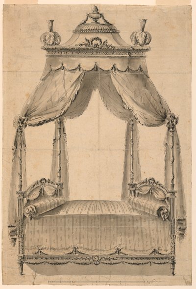 Disegno, Progetto per un letto, 1785 ca. da Unknown artistUnknown artist