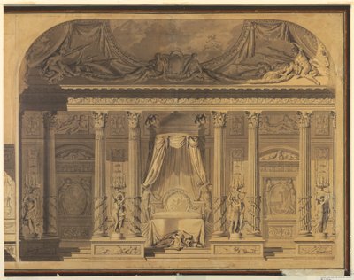 Disegno, Progetto per una camera da letto, Hotel de Mailly-Nesle, Parigi, 1770-80 da Unknown artistUnknown artist