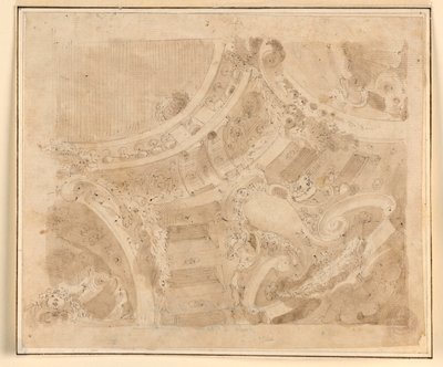 Disegno, progetto per un soffitto, 1700-1750 da Unknown artistUnknown artist