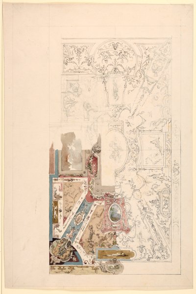 Disegno, progetto per un soffitto, 1750-1800 da Unknown artistUnknown artist