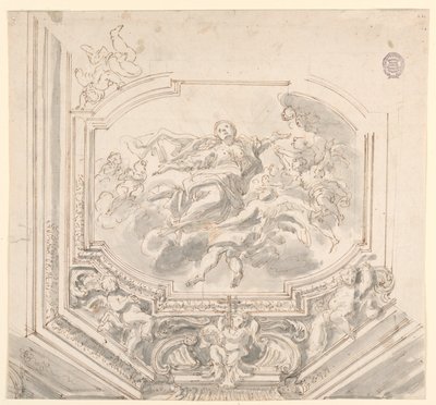 Disegno, Progetto per un soffitto, XVIII secolo da Unknown artistUnknown artist