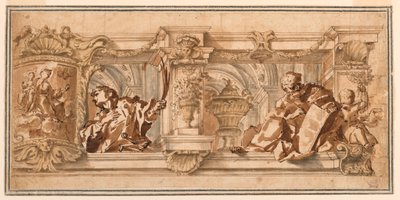 Disegno, Progetto per un fregio da soffitto, 1680 ca. da Unknown artistUnknown artist