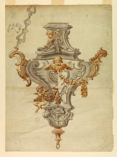 Disegno, Progetto per un incensiere, inizio XVIII secolo da Unknown artistUnknown artist