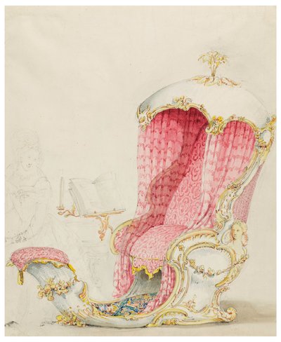 Disegno, progetto di una chaise longue, 1810 ca. da Unknown artistUnknown artist
