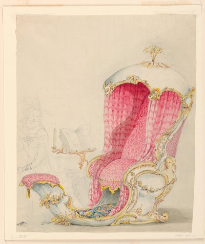 Disegno, progetto di una chaise longue, 1810 ca. da Unknown artistUnknown artist