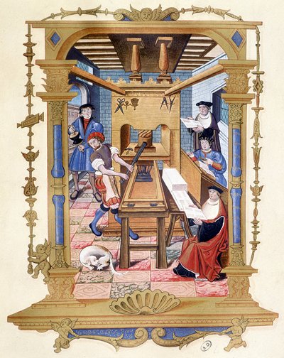 Pressa da stampa del XV secolo - facsimile del XIX secolo da Unknown artist