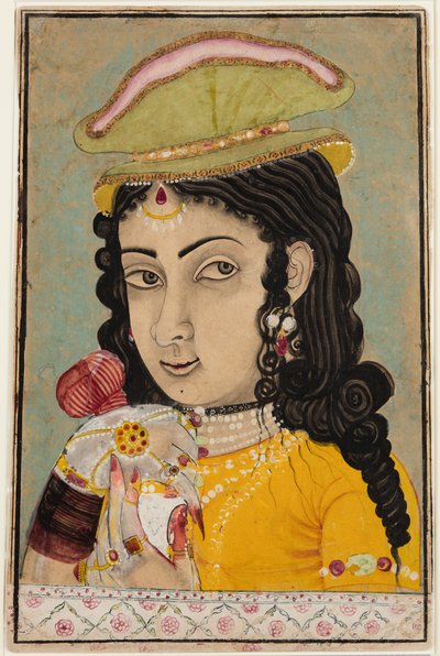 Una donna europea che versa vino in una coppa da Unknown artist