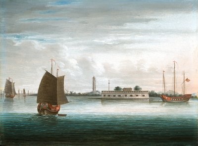 Un forte sul fiume Canton, 1ª guerra cinese, circa 1840 da Unknown artist
