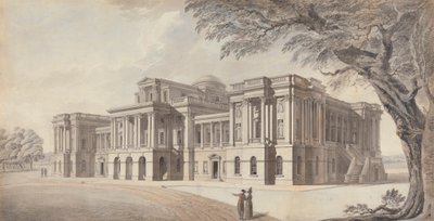 Una villa georgiana, elevazioni frontali e laterali da Unknown artist