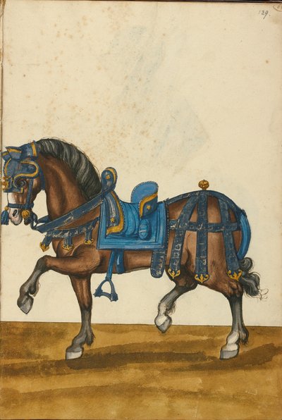 Un cavallo in armatura da Unknown artist