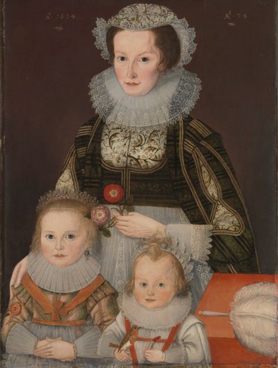 Una signora e i suoi due bambini da Unknown artist