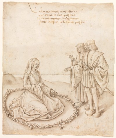 Una signora con tre pretendenti da Unknown artist