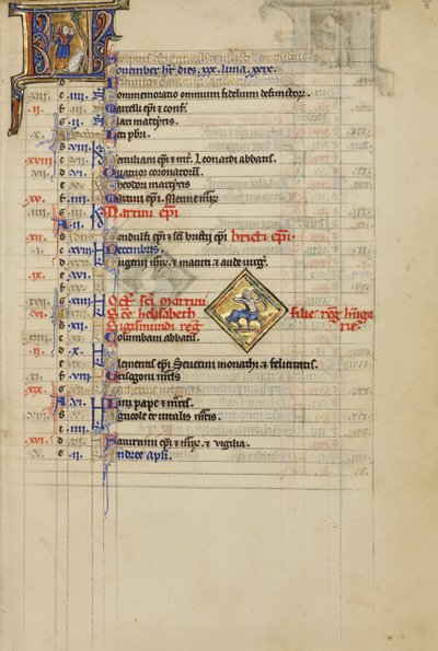 Un uomo che stacca le ghiande da un albero; segno zodiacale del Sagittario da Unknown artist