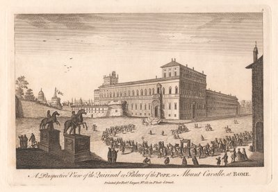 Veduta prospettica del Quirinale o Palazzo del Papa, sul Monte Cavallo a Roma da Unknown artist