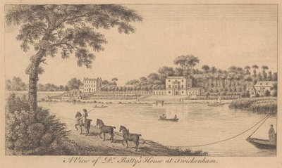 Veduta della casa del Dr. Batty a Twickenham da Unknown artist
