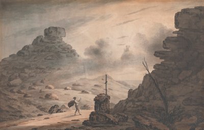 Una vista della Valle delle Pietre, Devon, con una scena della Tempesta, Atto 1 da Unknown artist