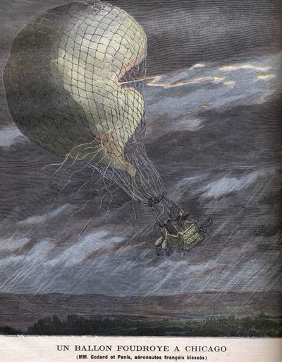 Un pallone colpito a Chicago Louis Godard Jr. (1858-1933) e Panis feriti SABATO 25 luglio da Unknown artist