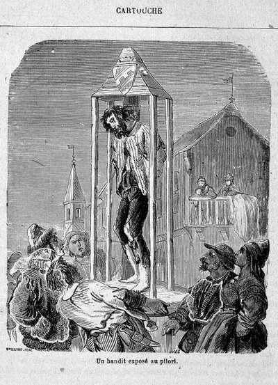 Un bandito esposto alla gogna - in "Cartouche, re dei banditi", di Grandpré da Unknown artist