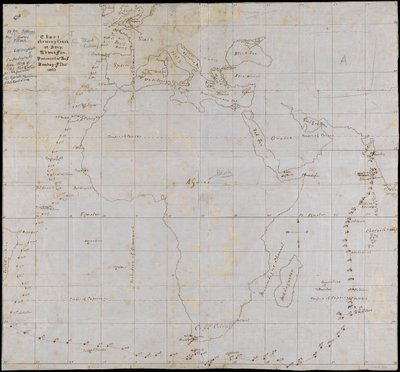 Una carta che traccia il viaggio della nave, Edwin Fox da Portsmouth da Unknown artist