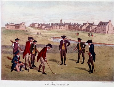 Un giro di golf con gentiluomini britannici a St. Andrews in Scozia nel 1800 da Unknown artist