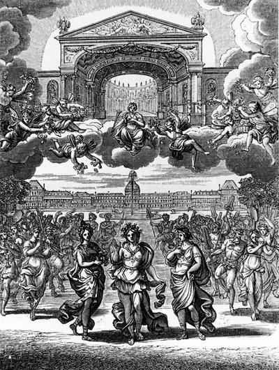 Una scena di Alceste di Jean Baptiste Lully (Giovanni Battista Lulli) (1632-1687). da Unknown artist