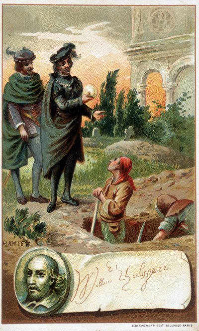 Una scena di "Amleto" di William Shakespeare - cromolitografia, fine XIX secolo da Unknown artist