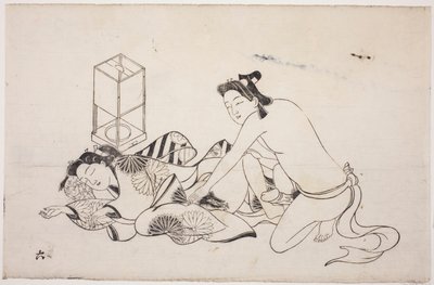 Un foglio di un album shunga da Unknown artist
