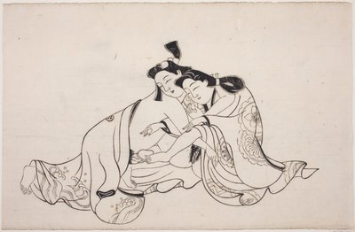 Un foglio di un album shunga da Unknown artist