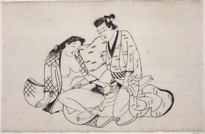 Un foglio di un album shunga da Unknown artist